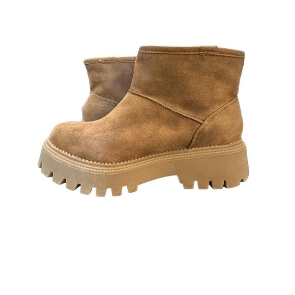 NWT DV By Dolce Vita Lonny‎ Boot Tan Chunky Heel Sherpa Lining Lug Sole Size 6.5 - Picture 4 of 12